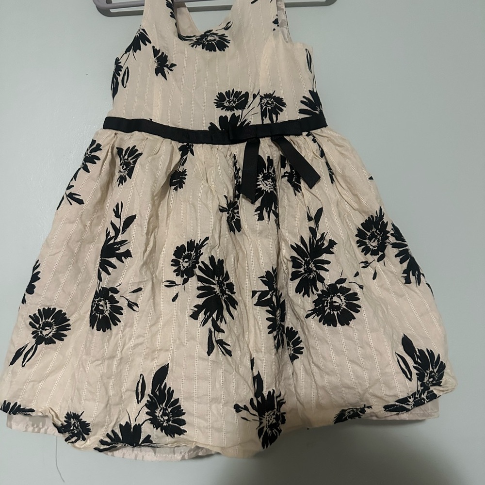 Floral Black and Cream Kids Dress